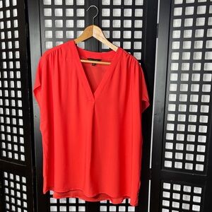 🧡 Banana Republic Orange Sleeveless Top XXL V-Neck Lightweight Shell Plus 🧡